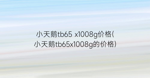 小天鹅tb65 x1008g价格(小天鹅tb65x1008g的价格)